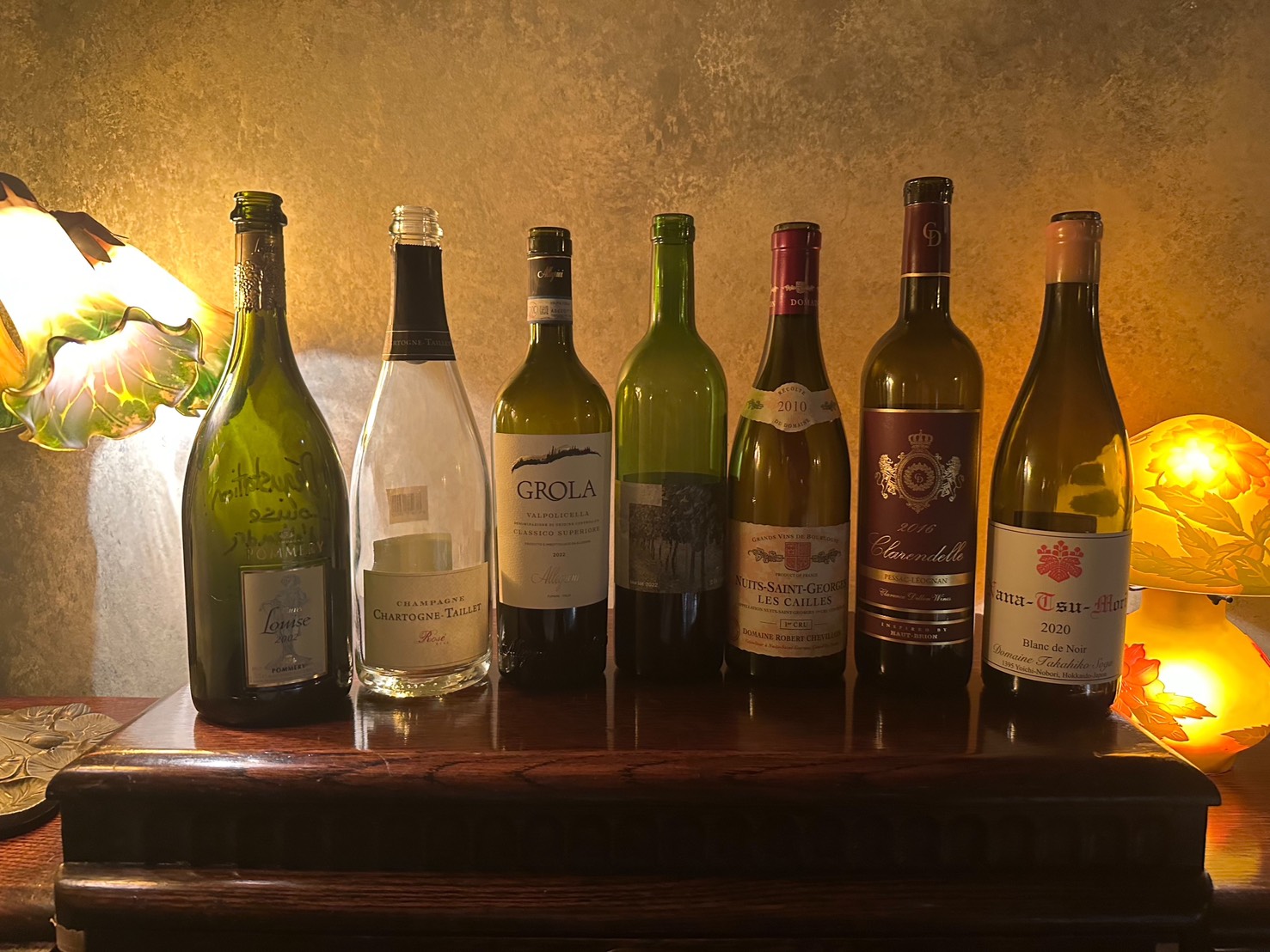 Wine selection by candlelight